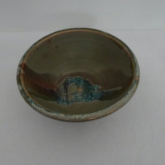 Studio Art Pottery Terracotta Bowl Signed Pattern Nature/Abstract Style - Picture 4 of 11